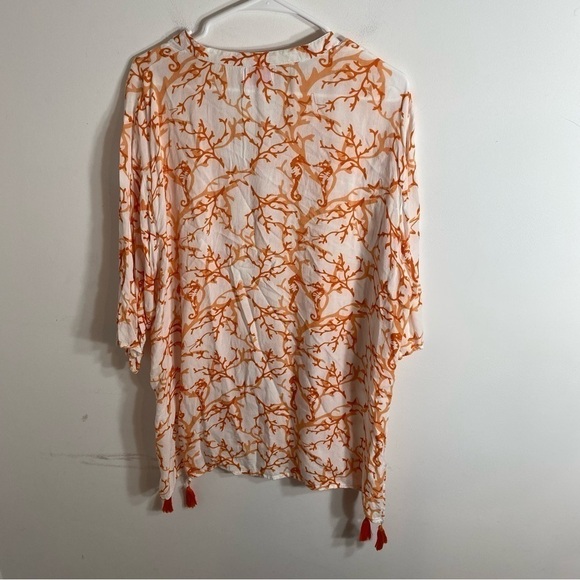 Top It Off Tunic One Size Orange Sea Horse Beach Coverup Swim Shirt - Picture 6 of 6